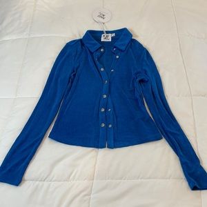 NWT Princess Polly Blue Elody Long Sleeve Top